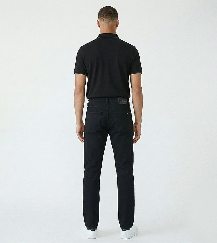 Washed Mid Rise Straight Fit Jeans