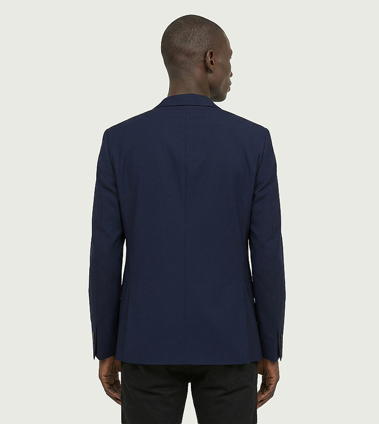 Solid Single Breasted Italian Wool Blazer