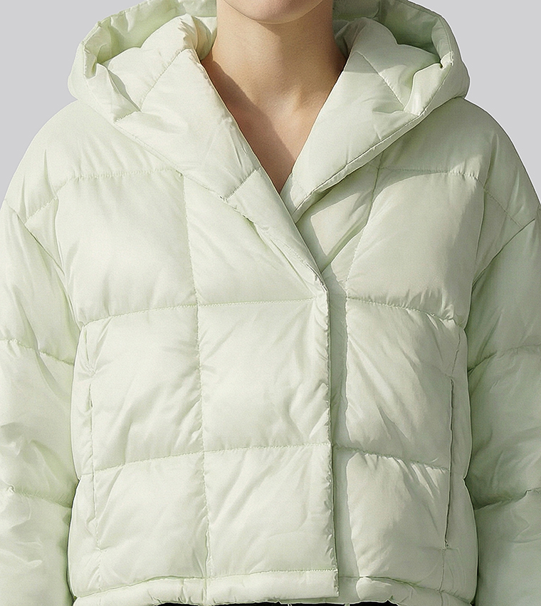 Solid Zip Hooded Jacket