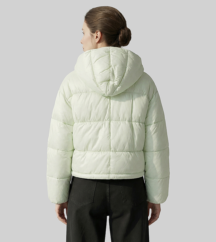 Solid Zip Hooded Jacket