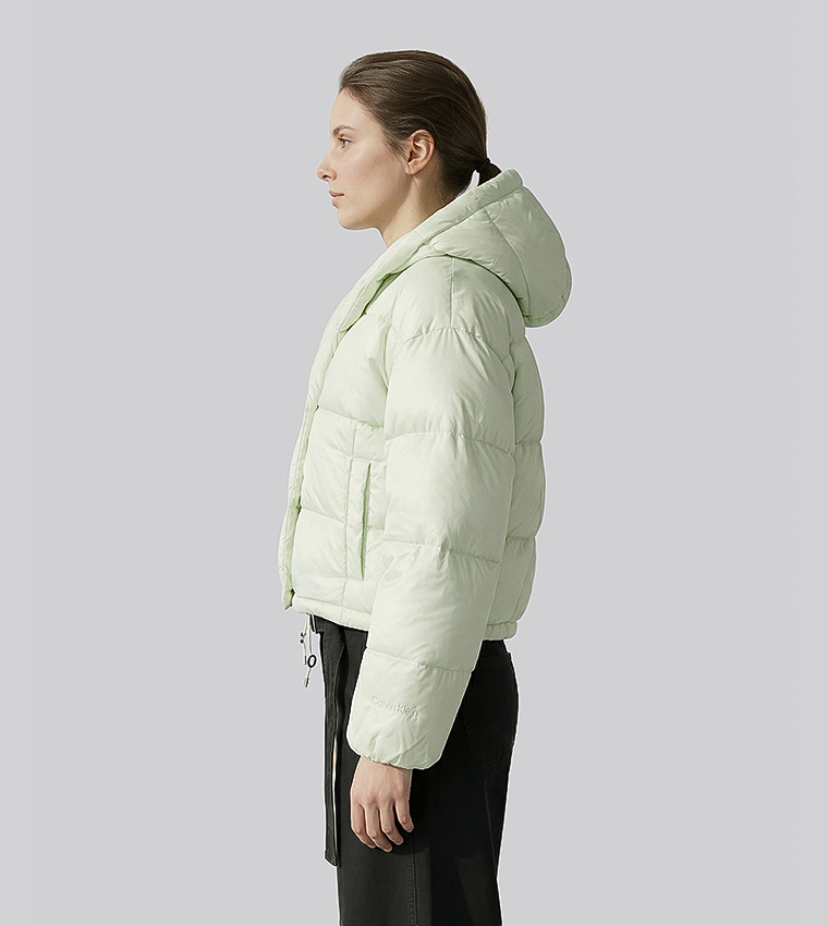 Solid Zip Hooded Jacket