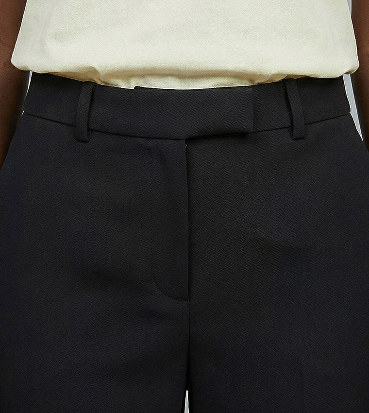 Solid Straight Fit Trousers