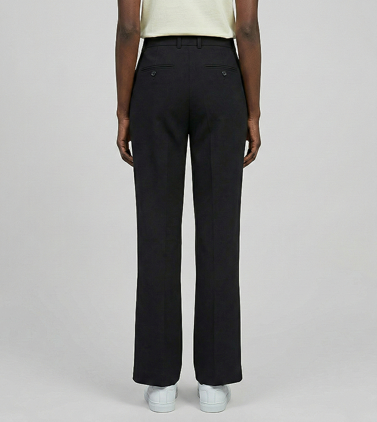 Solid Straight Fit Trousers