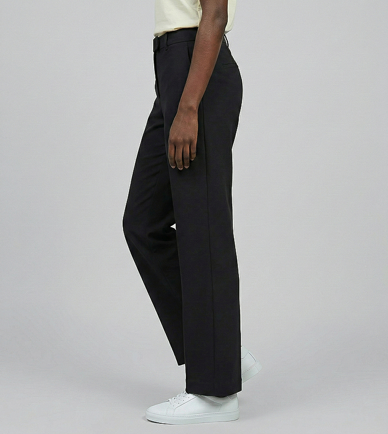 Solid Straight Fit Trousers