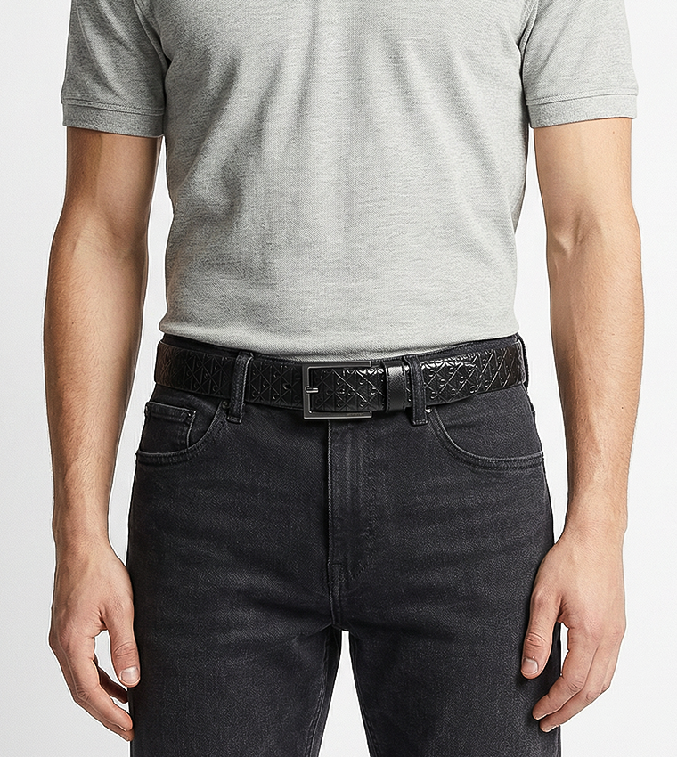 Monogram Debossed Buckle Belt