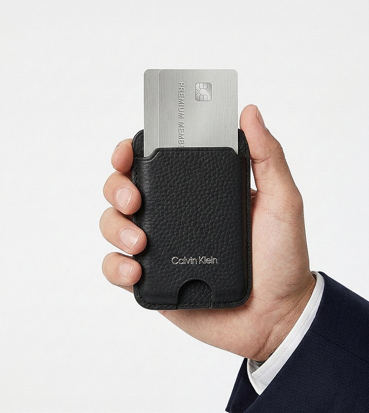 Textured Emboss Magnetic Phone Cardholder