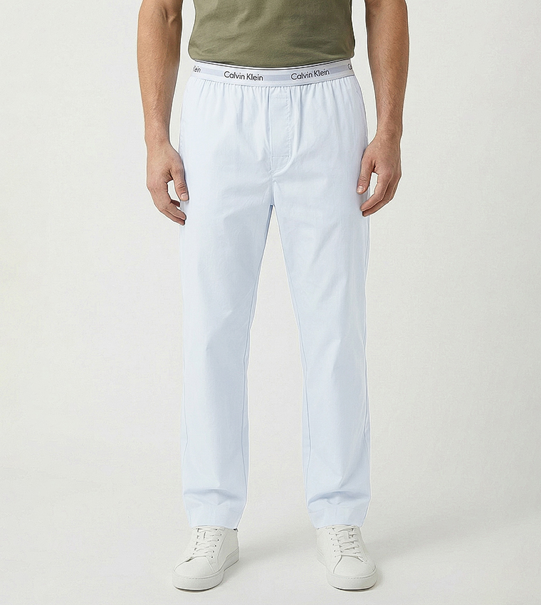 بنطلون نوم بخصر مرن بشعار