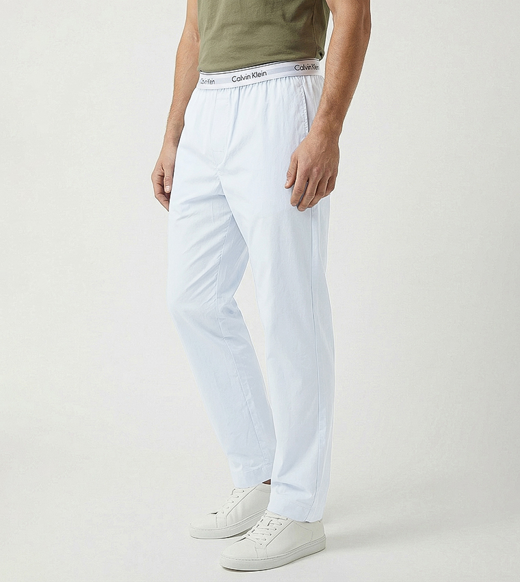 بنطلون نوم بخصر مرن بشعار