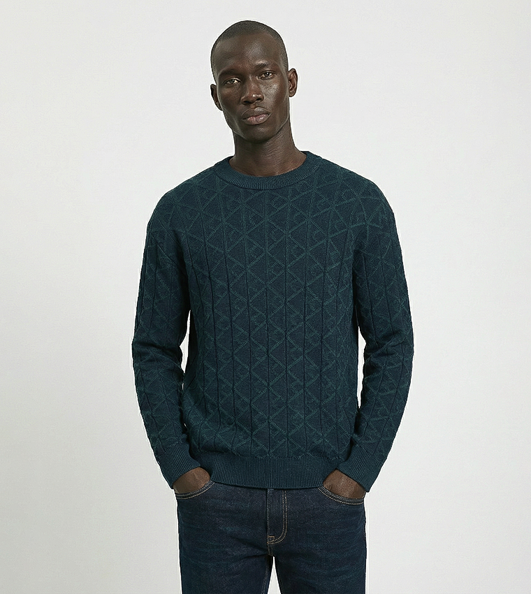 Geometric Crew Neck Sweater