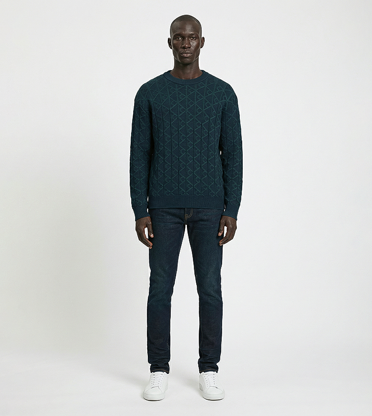 Geometric Crew Neck Sweater