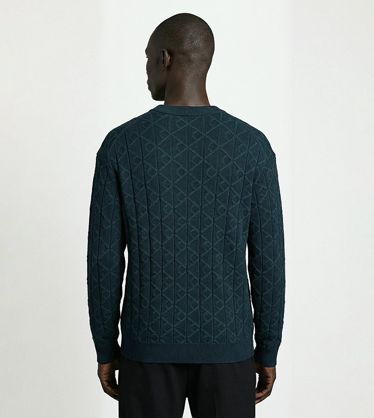 Geometric Crew Neck Sweater