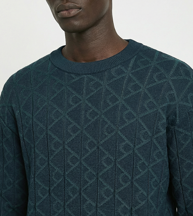 Geometric Crew Neck Sweater
