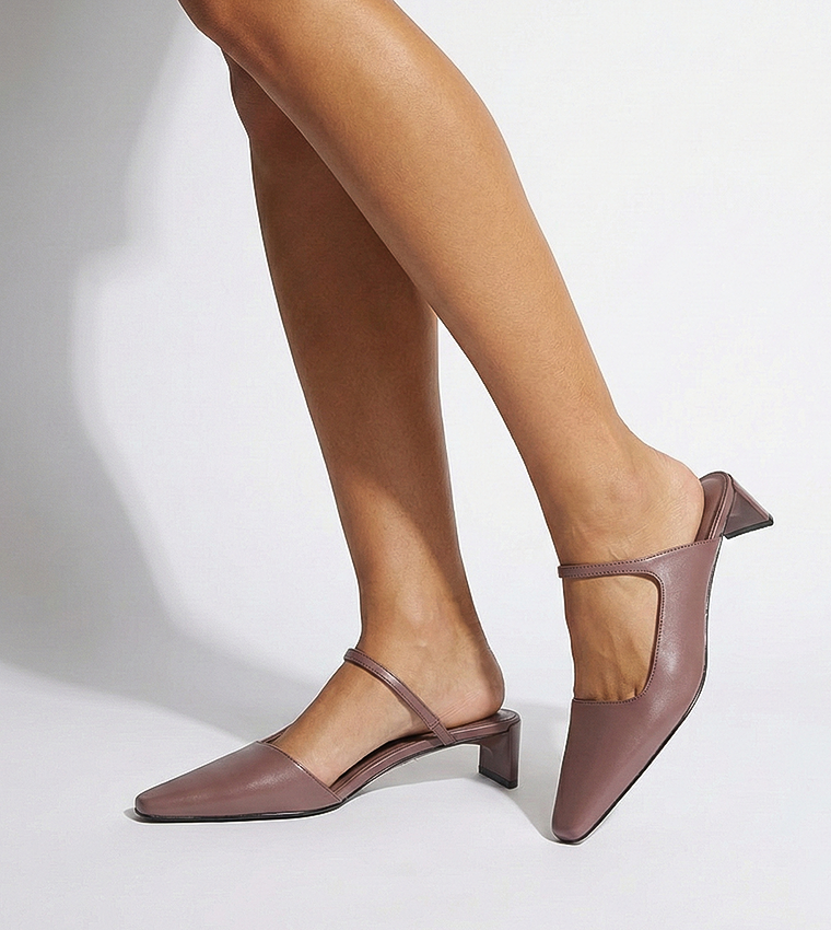 Square Toe Low Heel Pumps