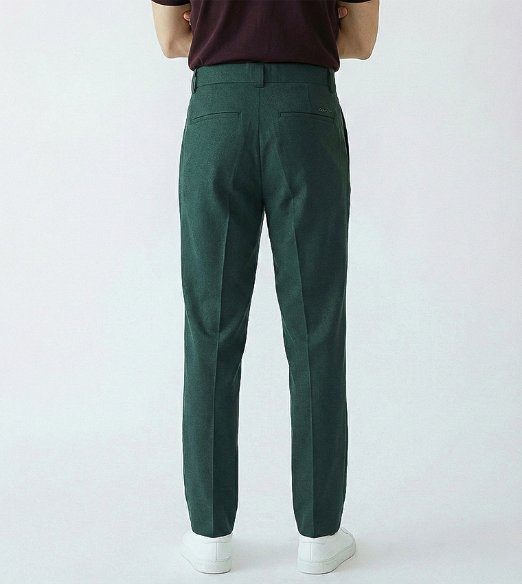 Solid Straight Fit Trousers