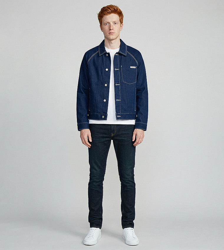 Solid Button Closure Denim Jacket