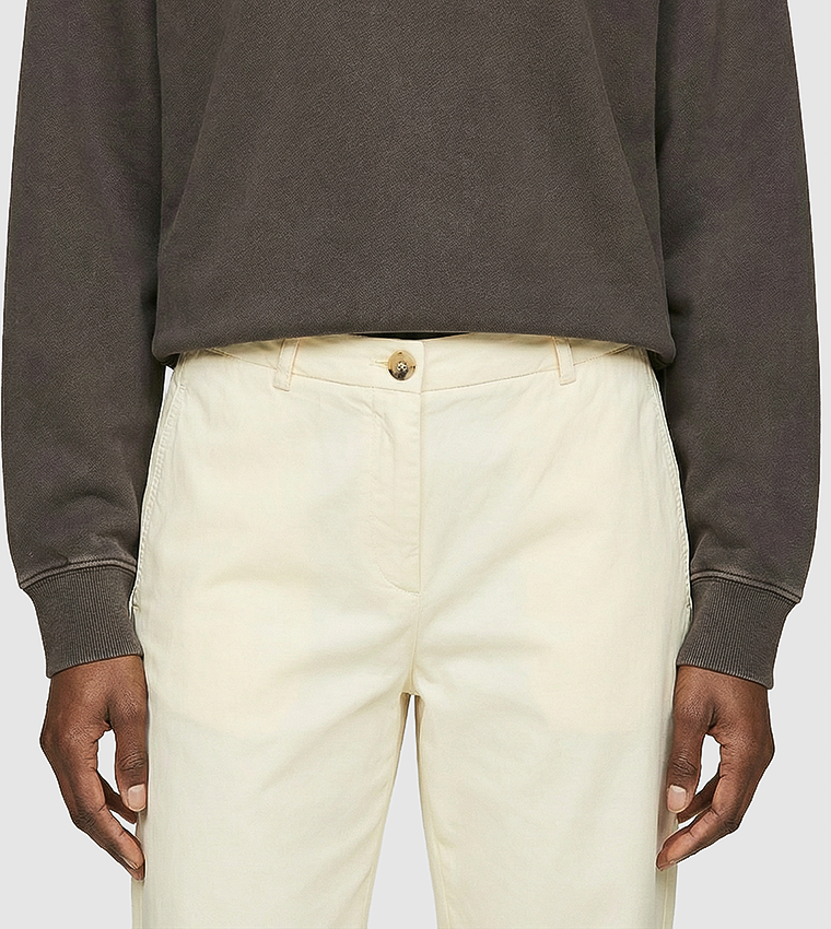 Solid Straight Fit Chinos
