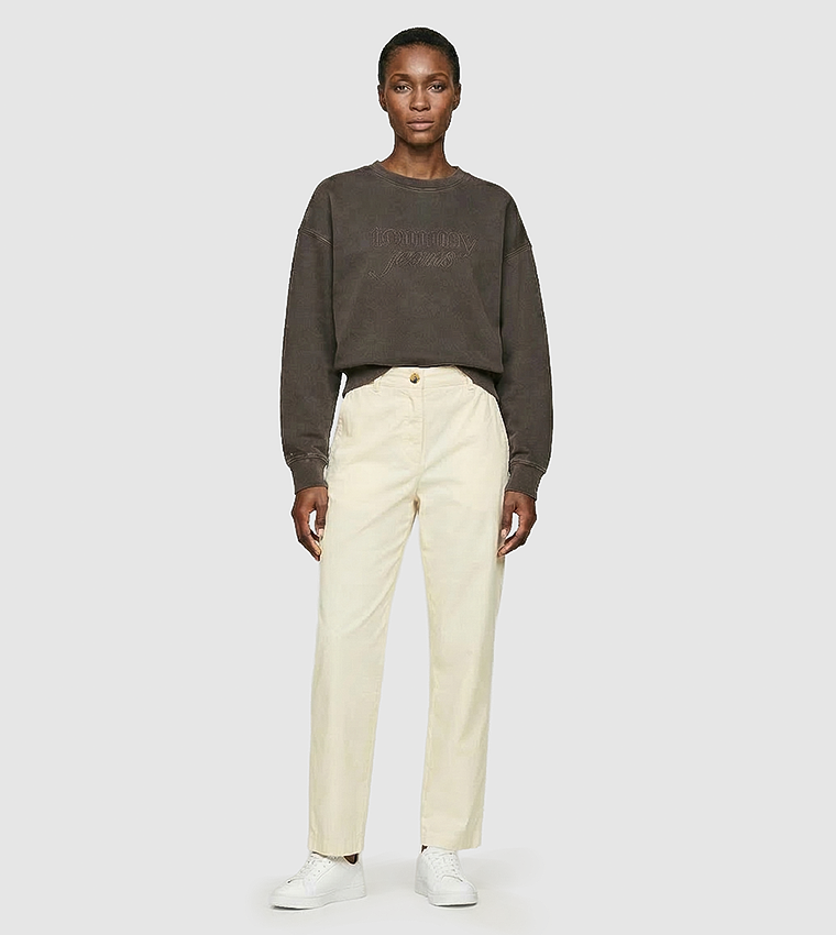 Solid Straight Fit Chinos