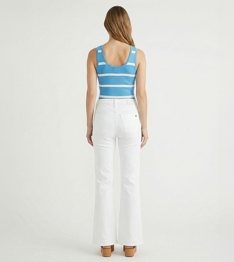 Washed High Waist Flared Jeans