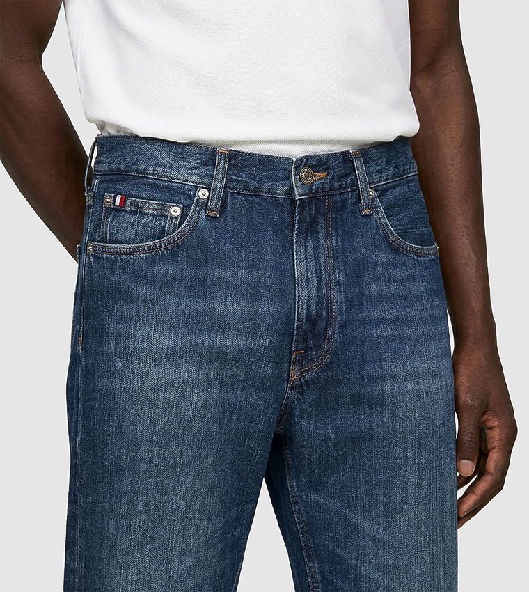 Faded Mid Rise Straight Fit Jeans