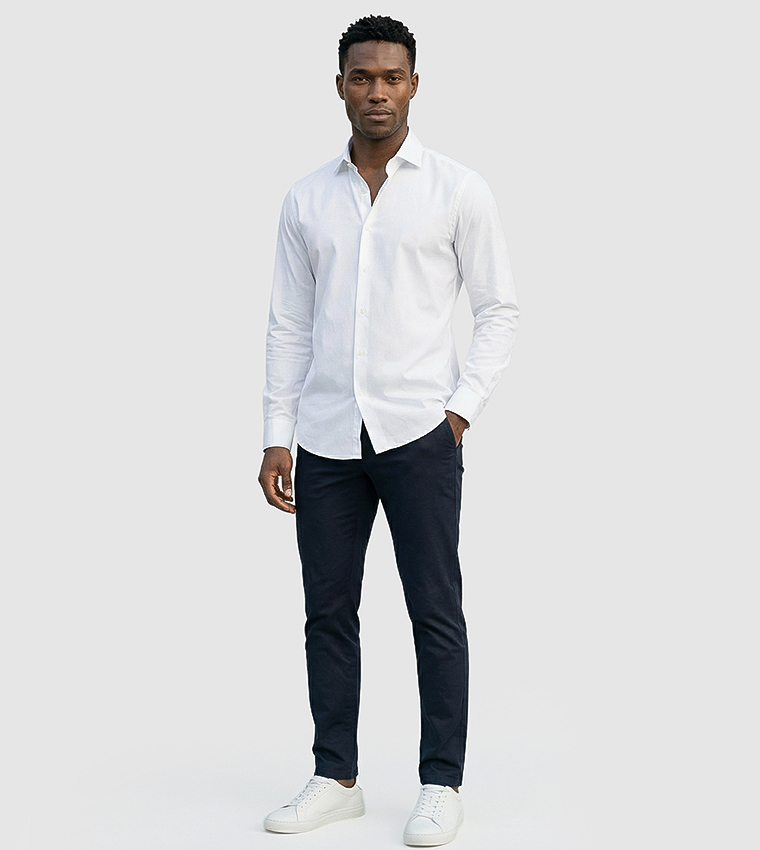 قميص كاجوال سادة كم طويل