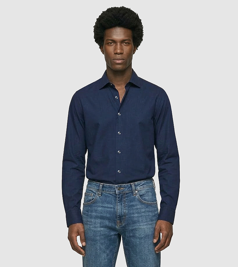 قميص كاجوال سادة كم طويل