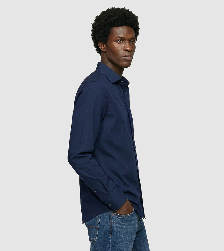 قميص كاجوال سادة كم طويل