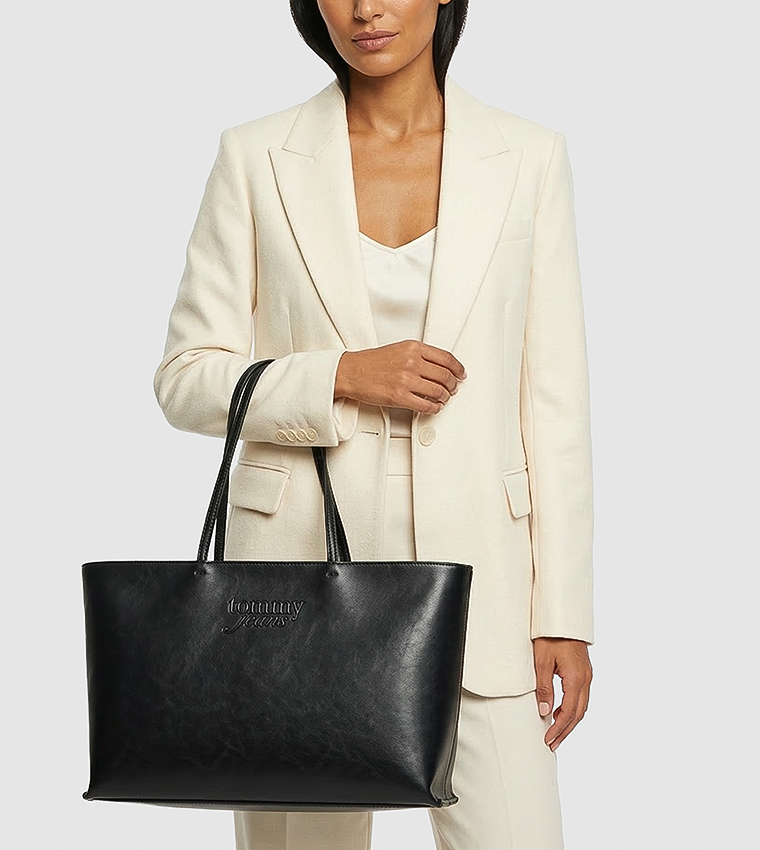 Monogram Zip Closure Tote Bag