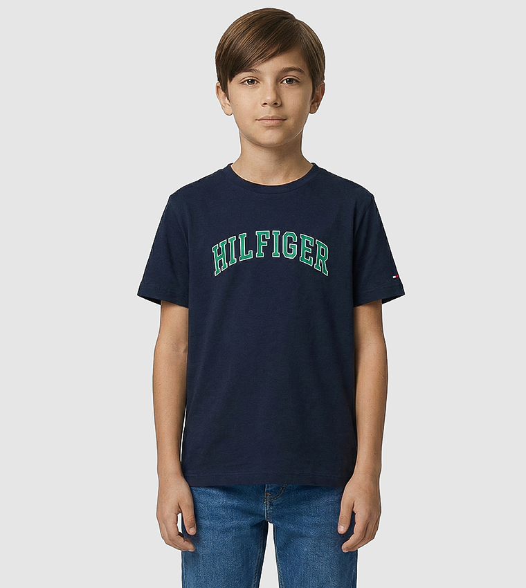 Logo Printed Short Sleeves Varsity T-Shirt