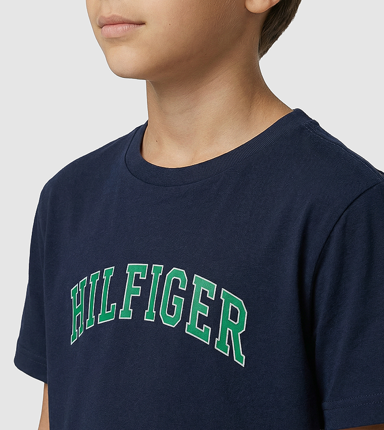 Logo Printed Short Sleeves Varsity T-Shirt