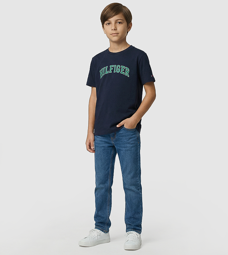 Logo Printed Short Sleeves Varsity T-Shirt