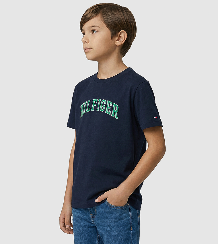 Logo Printed Short Sleeves Varsity T-Shirt