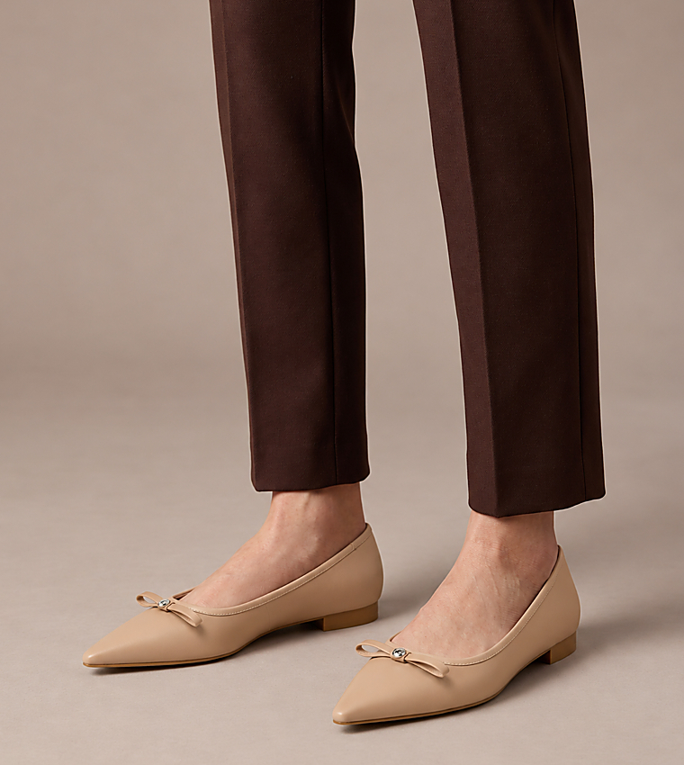 Solid Bow Detail Ballerinas