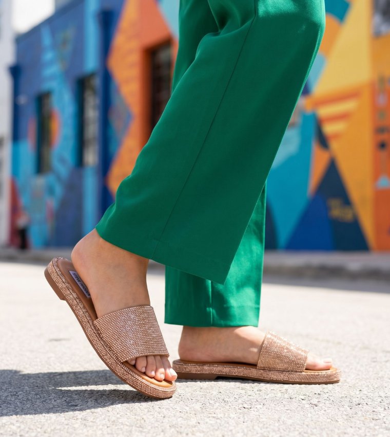ستيف مادن  الصنادل المسطحة - بني  Flat Sandals