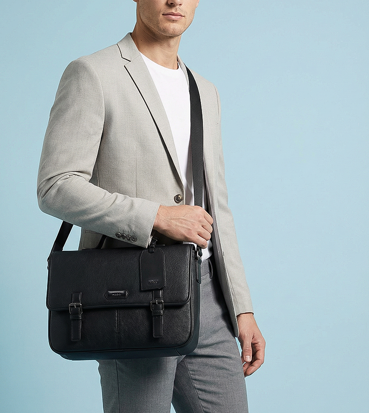 AGRERAMOND Textured Flap Laptop Bag