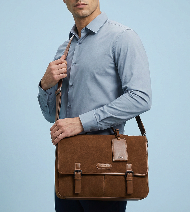 AGRERAMOND Textured Flap Laptop Bag