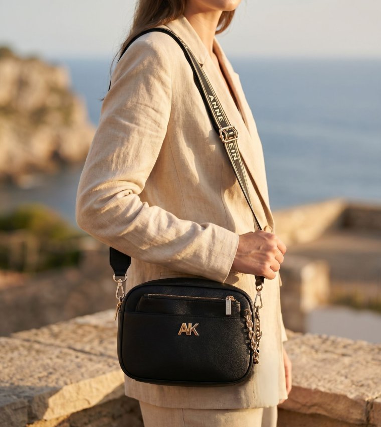 Monogram Detail Shoulder Bag with Pouch