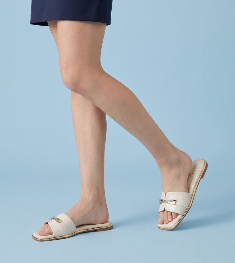 Aldo  Flat Sandals - Off White Flat Sandals
