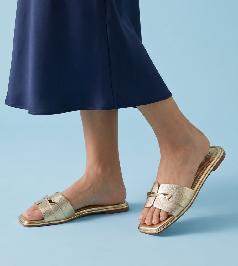 ألدو  الصنادل المسطحة - ذهبي Flat Sandals