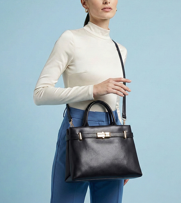 ALICIE Textured Satchel Bag