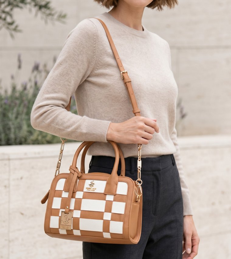 Basket Weave Satchel Bag