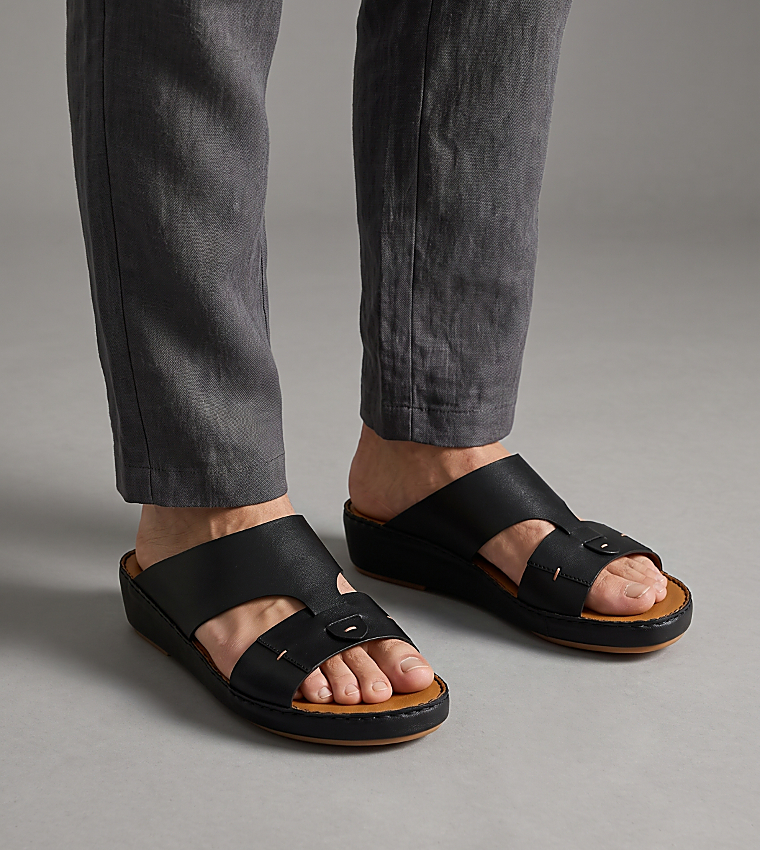 Solid Open Toe Arabic Sandals