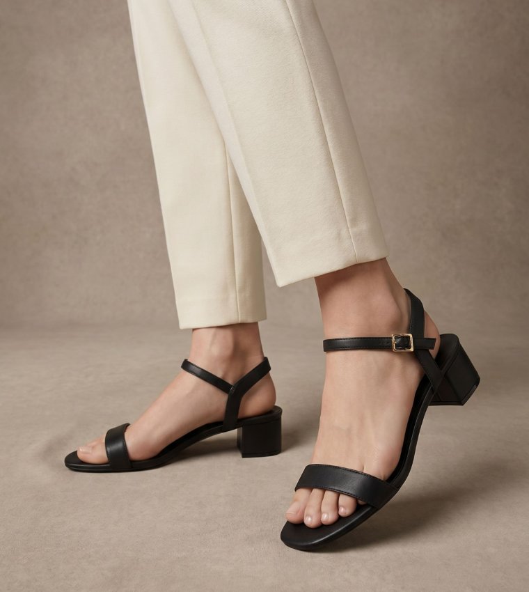 Ankle-Strap Block Heel Sandals