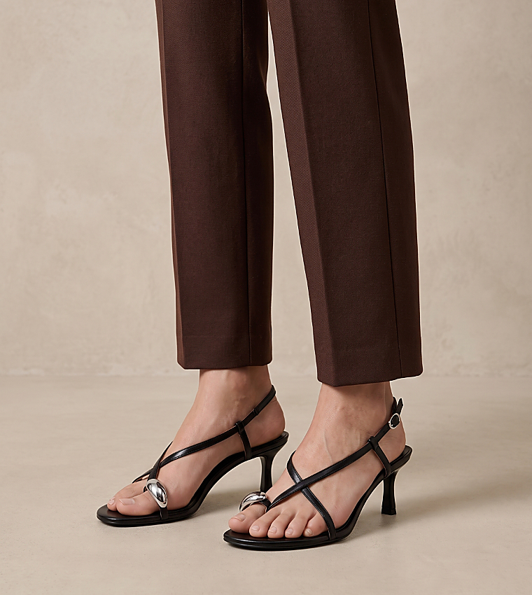 RAINA Solid Slingback Heeled Sandals