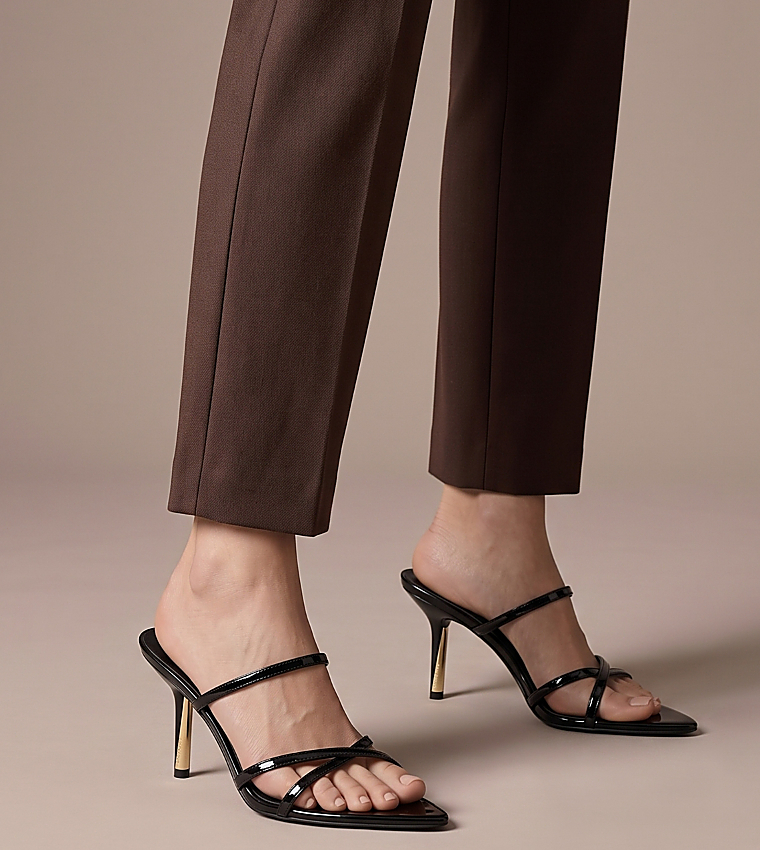 TAYLEN Solid Strappy Heeled Sandals