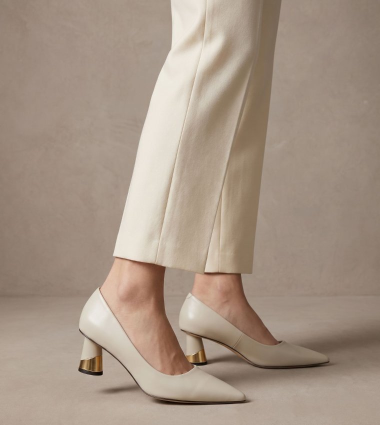 Metallic Sculptural Heel Pumps 