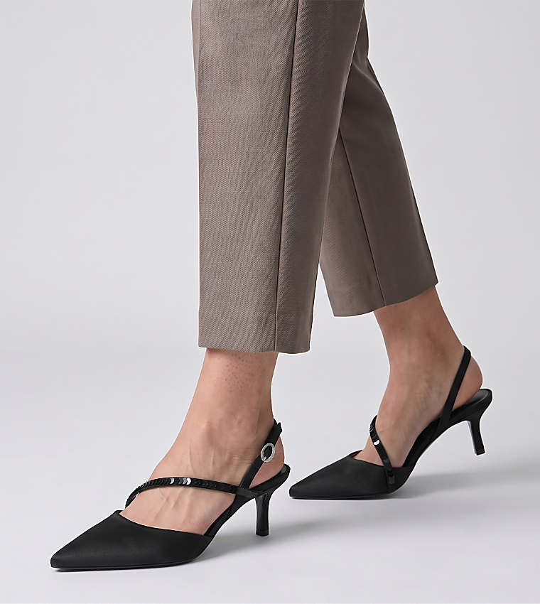 BRIELLA Sequined Slingback Pumps
