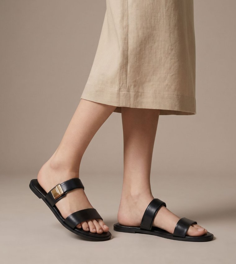 Double-Strap Flat Sandals