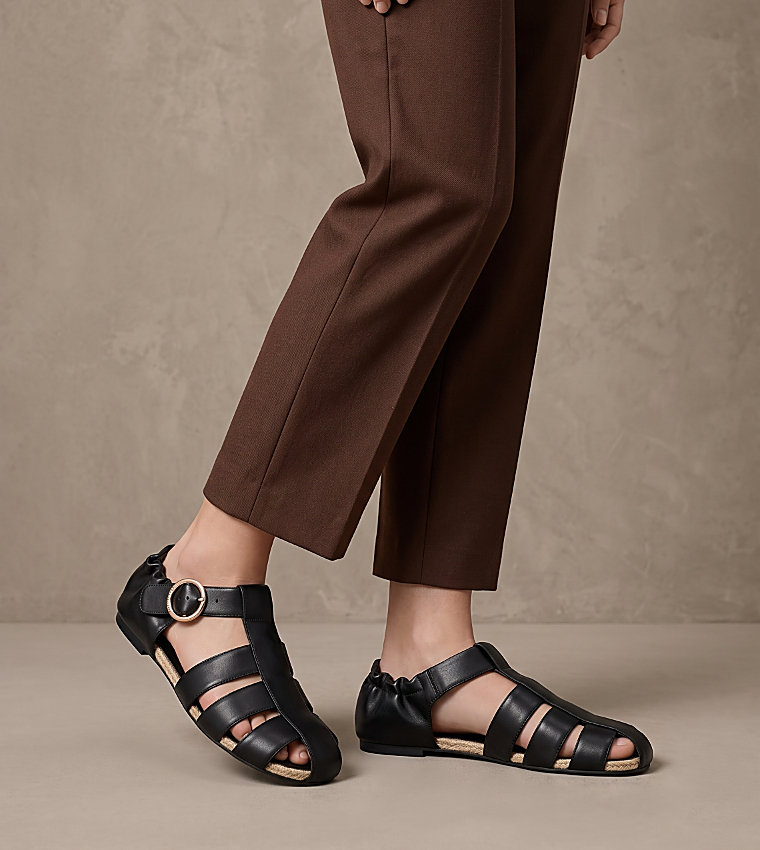 Caged Flat Espadrille Sandals