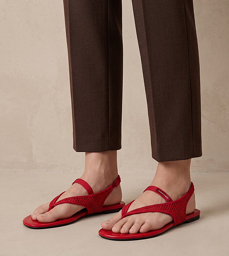 ELLORY Mesh Slingback Flat Sandals