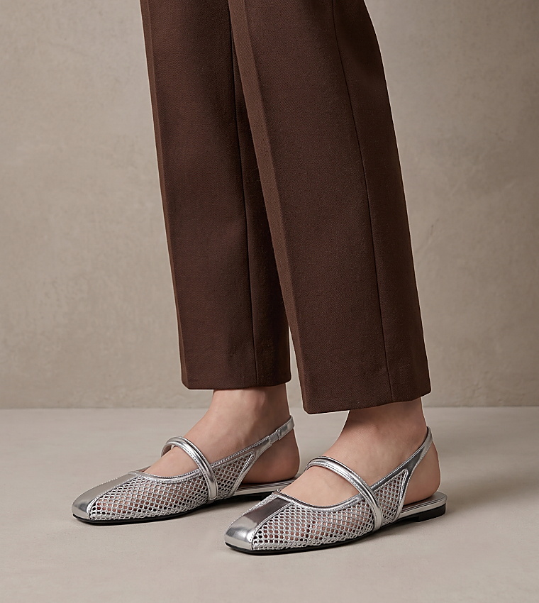 ELLORY Mesh Slingback Flat Shoes